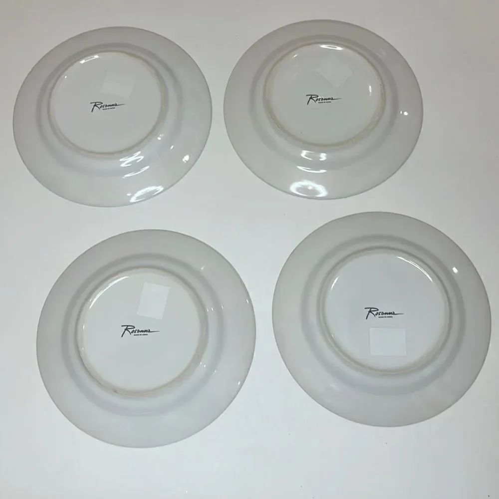 Rosanna Christmas Holiday Shoes Bells Party Salad Dessert Plates 8 1/4 In Set 4